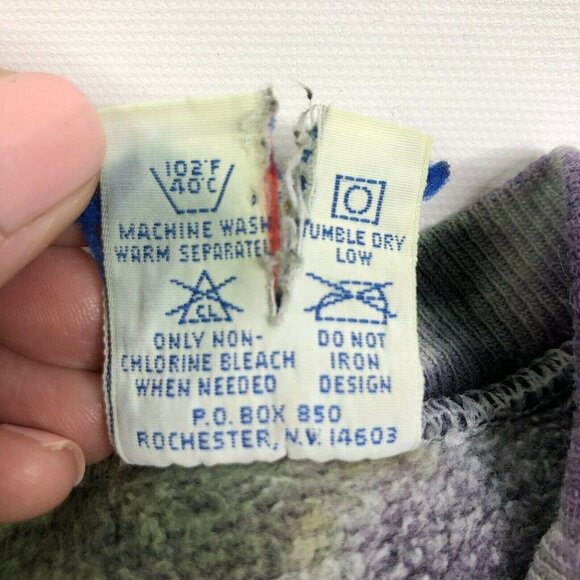 Vintage Champion Michigan Sweatshirt Large Reverse Weave Tie Dye V Neck Purple - Picture 6 of 6